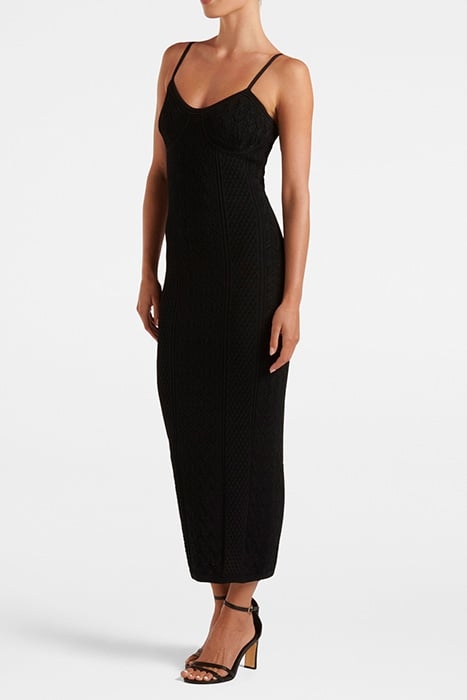 CHARLIE CORSET KNIT DRESS BLACK 3