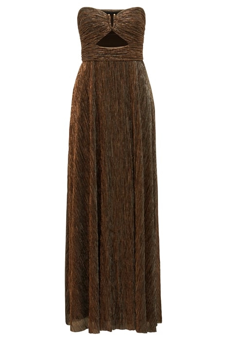 ANDY STRAPLESS PLISSE MAXI DRESS BRONZE 5