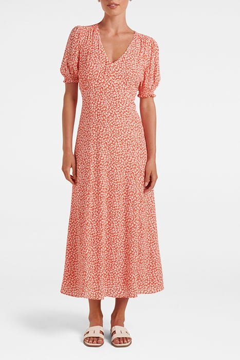 SLOANE PUFF SLEEVE MIDI DRESS MEMPHIS DITSY 1