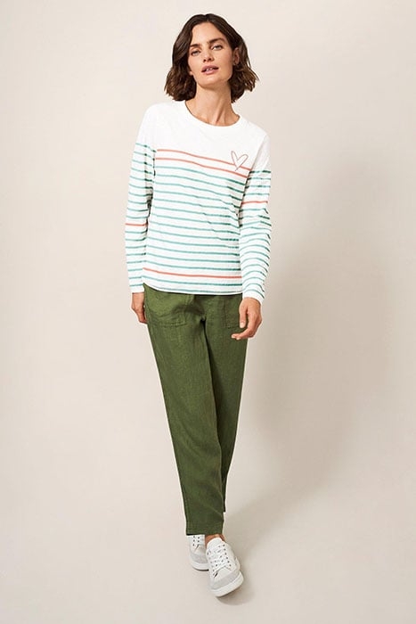 CASSIE LS TEE WHITE MULTI 2