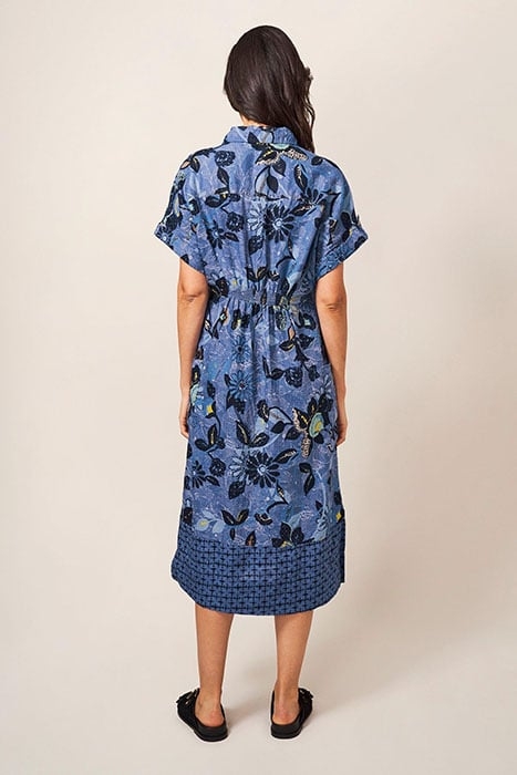 RENO LINEN SHIRT DRESS BLUE PRINT 2