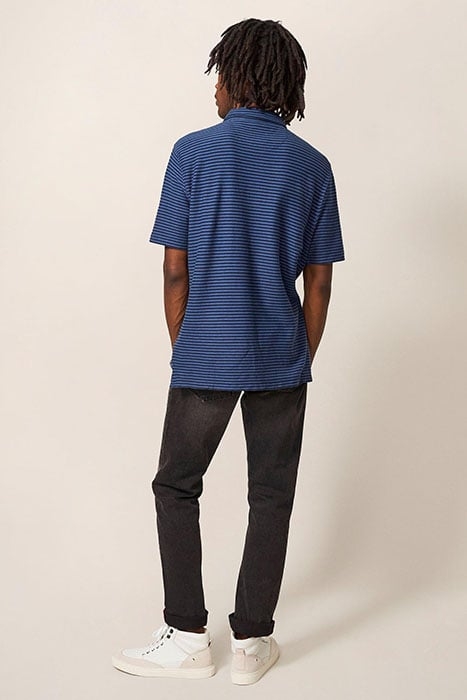 BURSTON STRIPED SS POLO DARK NAVY 2