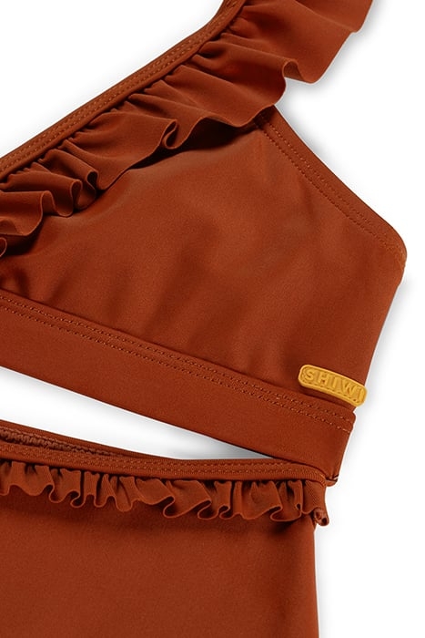 GIRLS BELLA HIPSTER BIKINI SET OCHRE BROWN 3