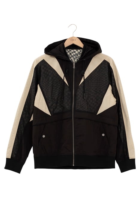 BLACK AND CHECKERBOARD REVERSIBLE JACKET 6