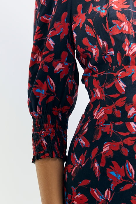 RED ROCK FLORAL PRINT DRESS WITH SMOCKED COLLAR 6