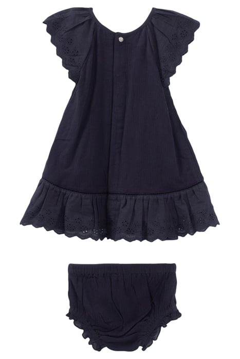 BABY GIRLS’ NAVY EMBROIDERED DRESS WITH BLOOMERS 2