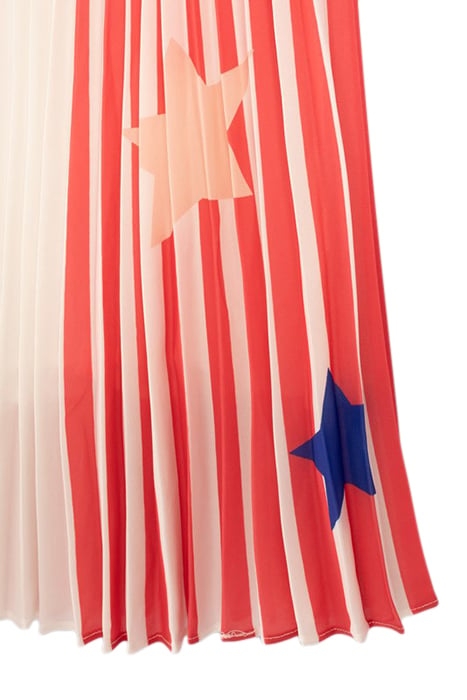 GIRLS’ WHITE LONG SKIRT WITH RED PLEATS 3