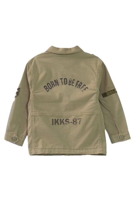 BOYS’ KHAKI TEXTURED MIXED FABRIC SAFARI JACKET 2