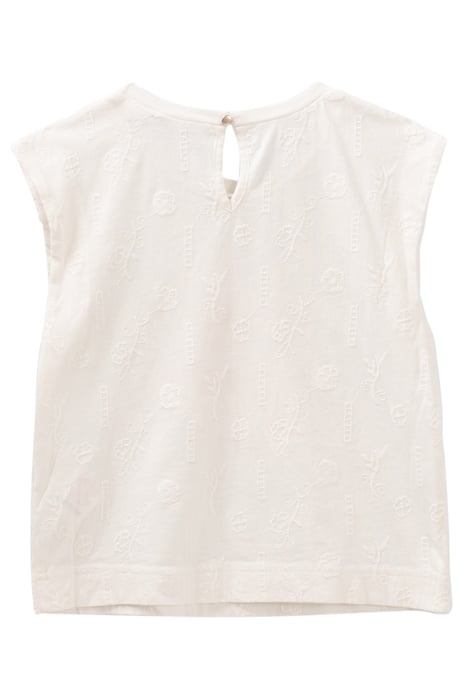 GIRLS’ WHITE SLOGAN AND EMBROIDERY T-SHIRT 2