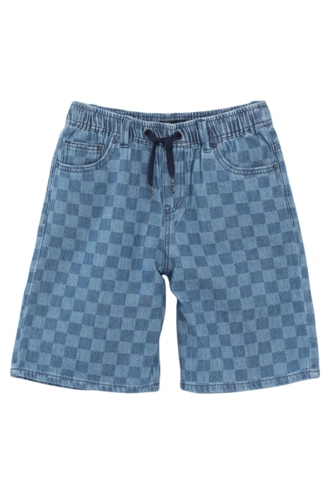BOYS’ BLUE DENIM CHECKERBOARD MOTIF RELAXED BERMUDAS 2
