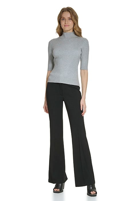 MOCKNECK RIB KNIT FLNT HTHR/IVRY 3