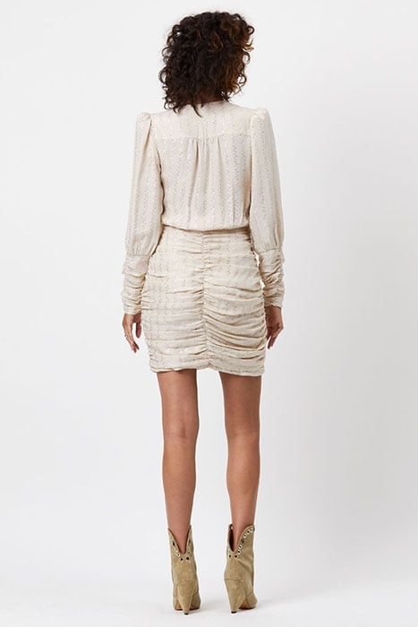 D6DOUZE DRAPED MINI DRESS CHALK 2