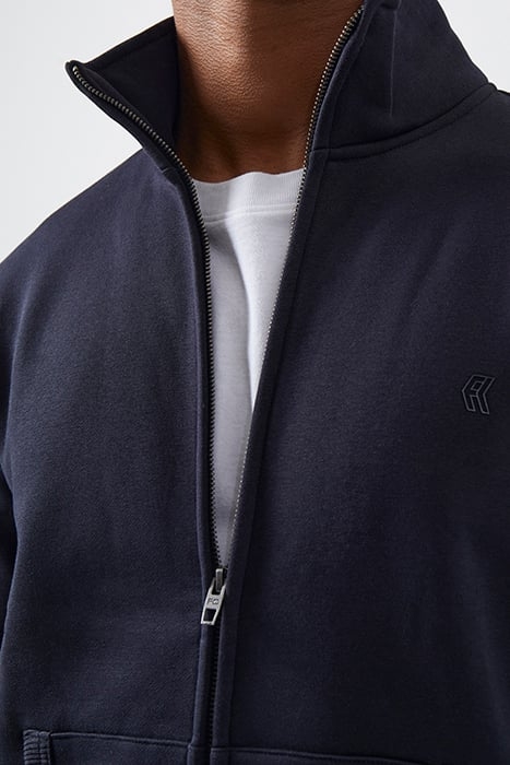 FUNNEL NECK ZIP-THROUGH SWEATER DARK NAVY/GUNMETAL 4