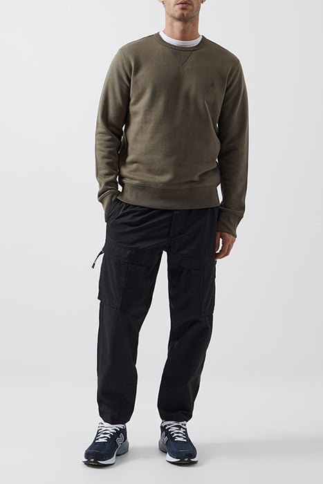 CREW NECK SWEATSHIRT KHAKI/DARK NAVY 1