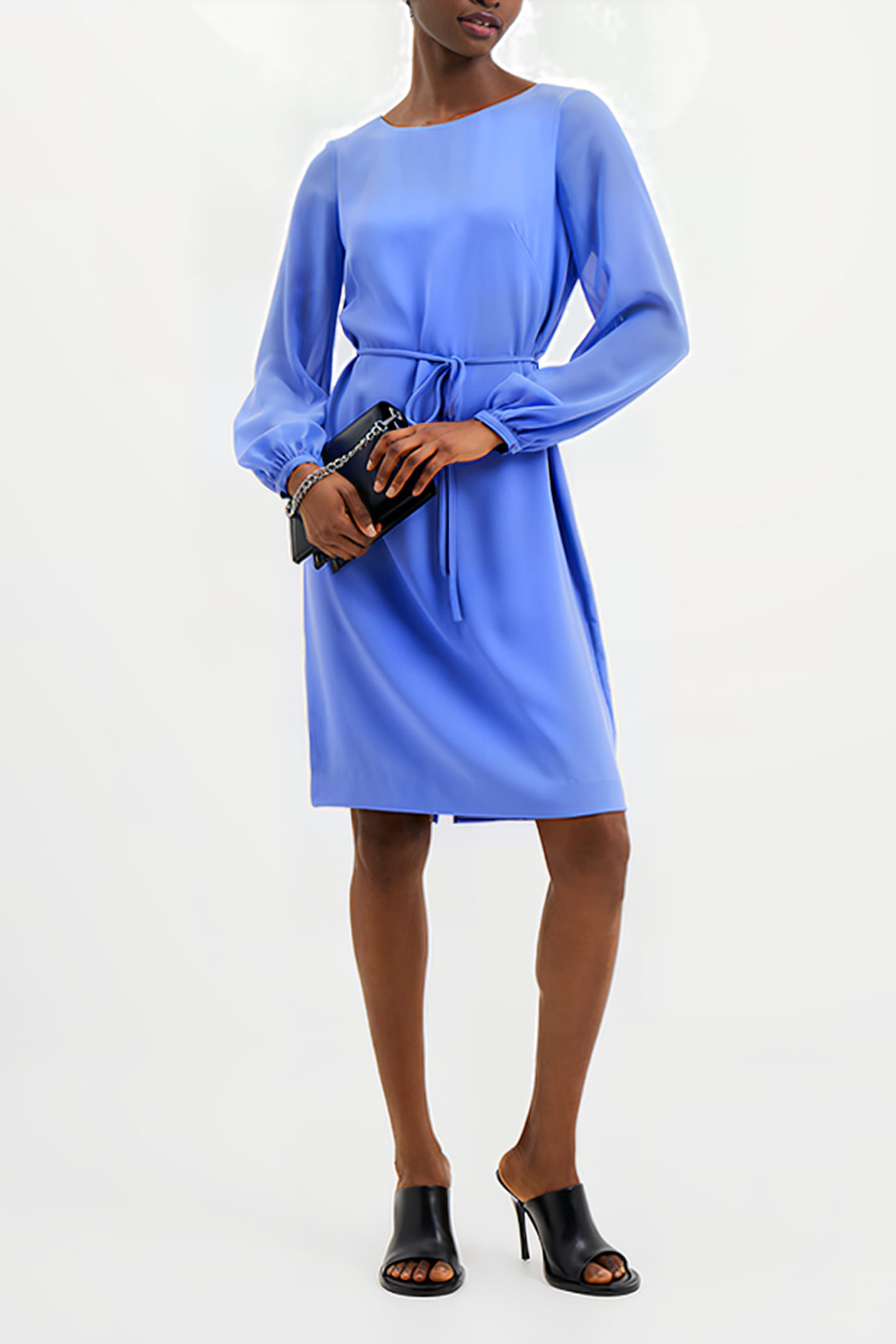 ADDINALLA BALLOON SLEEVE DRESS BAJA BLUE 1