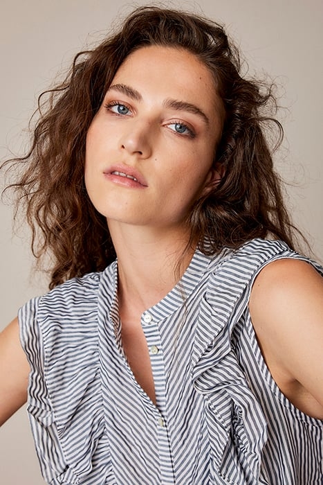 BLOUSE SLEEVELESS STRIPE DARK STEEL 6