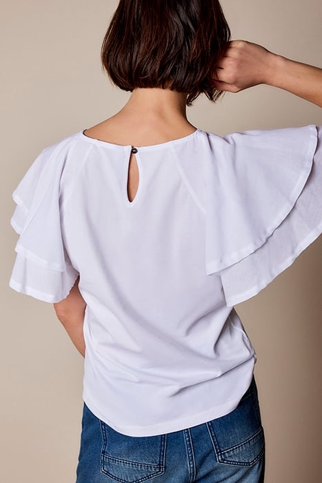 TOP BUTTERFLY SLEEVES COTTON SINGLE JERSEY WHITE 2