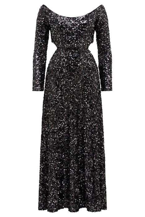 SEQUIN DRESSI CUT OUT BACK MID BLACK 3