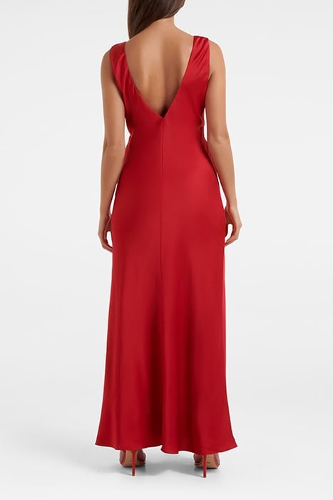 PARKER SATIN TWIST MIDI DRESS BARBADOS CHERRY 2