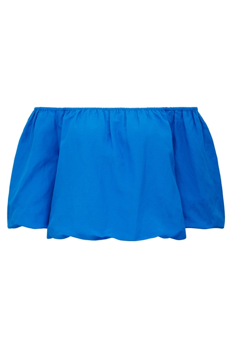 GISELLE LINEN BARDOT TOP BLUE PIGMENT 4