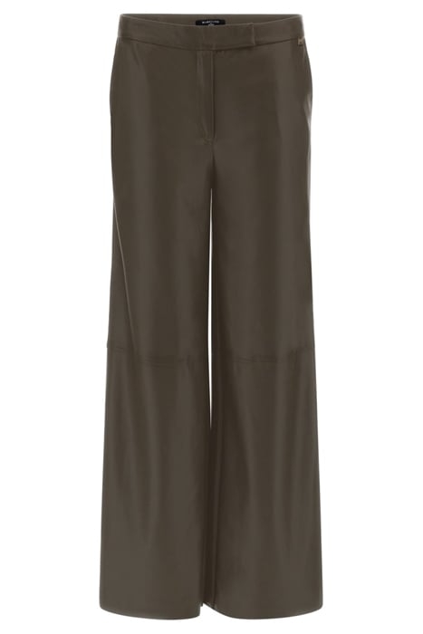 VIXEN WIDE LEG PANT OLIVE LEATHER BRANCH 4