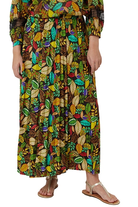 PRINTED JERSEY PLEATED SKIRT GREEN 7