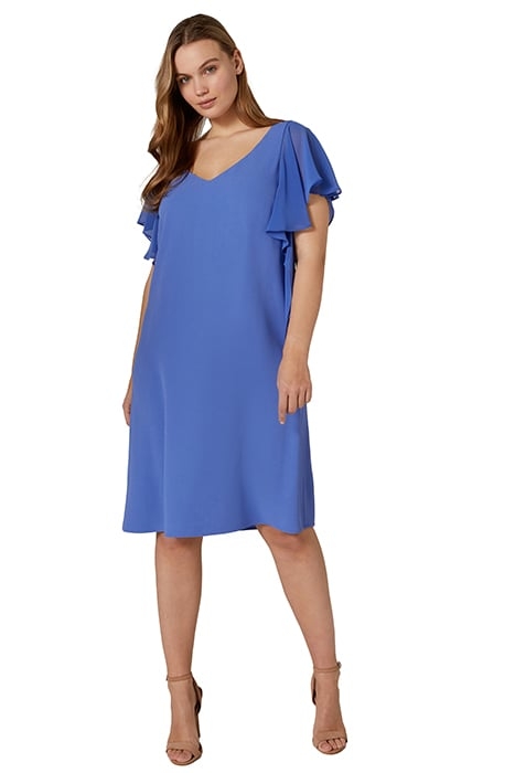 ELEGANT DRESS WITH FLOUNCED SLEEVES DARK BLUE 6