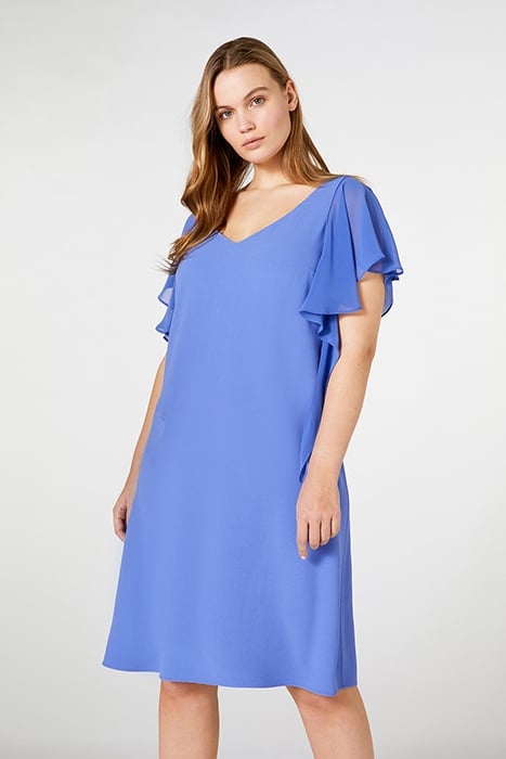 ELEGANT DRESS WITH FLOUNCED SLEEVES DARK BLUE 1