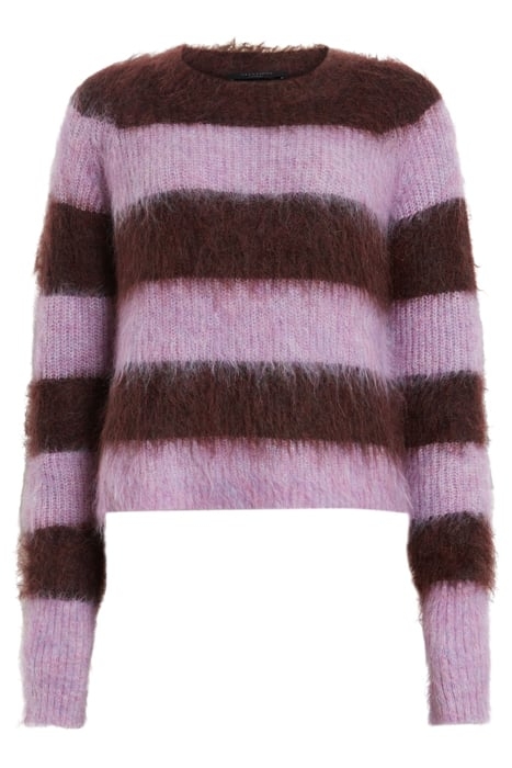 LOU BRUSHED JUMPER RAISIN RED/LILAC 4