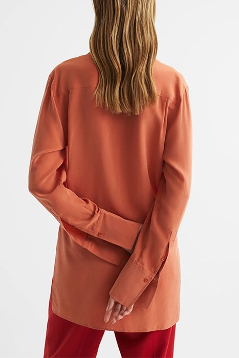 EDEN-MATTE BUTTON-DOWN SHIRT ORANGE 2