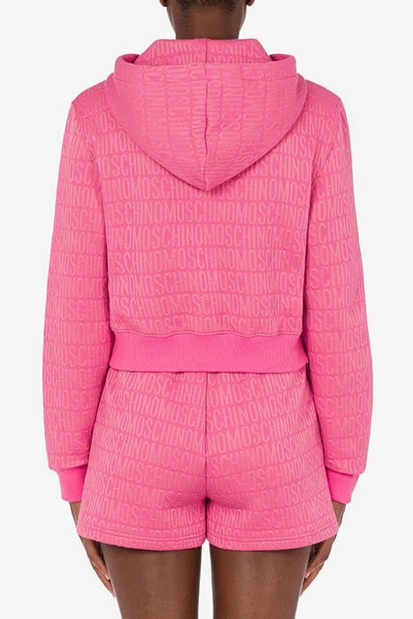 ALLOVER LOGO SHORT SWEATSHIRT FUCHSIA 2