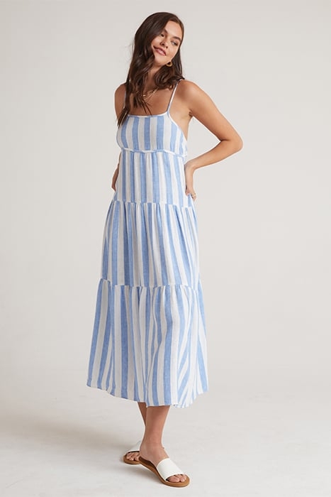 TIERED TIE BACK MAXI DRESS SKY BLUE 1