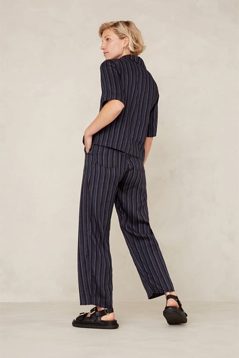 MORRIGAN BLUE LINEN STRIPE 2