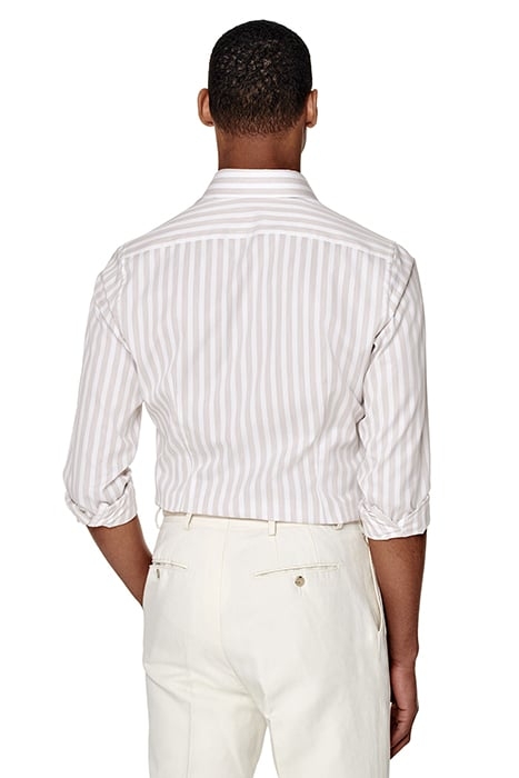 SAND STRIPE COTTON TENCEL LIGHT BROWN 2