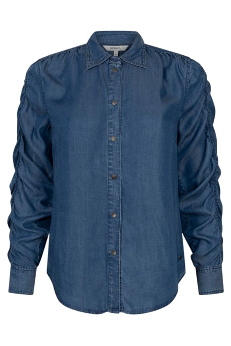 BLOUSE WOVEN LONG SLEEVES MID BLUE DENIM 5