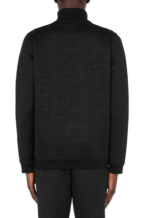 ALLOVER LOGO JACQUARD ZIP SWEATSHIRT BLACK 2