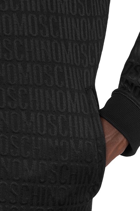 ALLOVER LOGO JACQUARD ZIP SWEATSHIRT BLACK 4