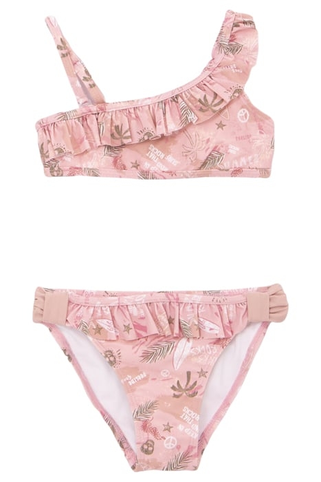 GIRLS’ PINK SURF-ROCK PRINT BIKINI 1