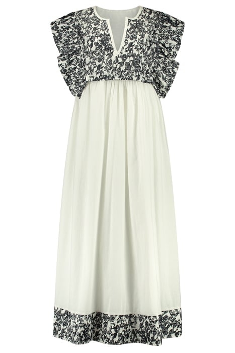 ROKIN LONG DRESS BLURRY FLOWER MARINE 1