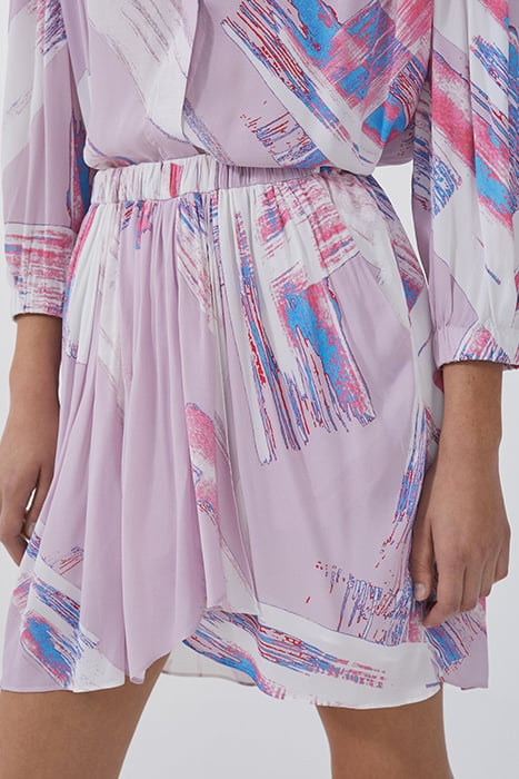 ASHBUR MINI SKIRT IN MULTICO LIGHT IVORY PINK 1