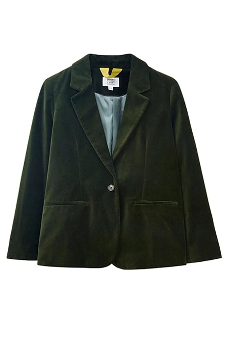 EVELYN VELVET BLAZER DARK GREEN 1