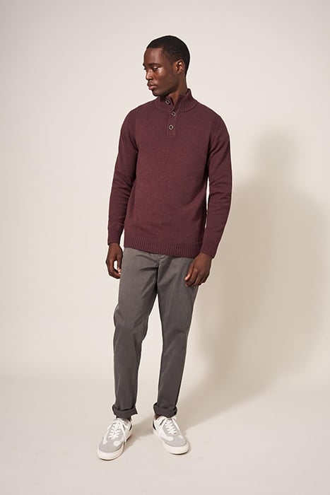 LAMBSWOOL FUNNEL NECK DARK PLUM 1