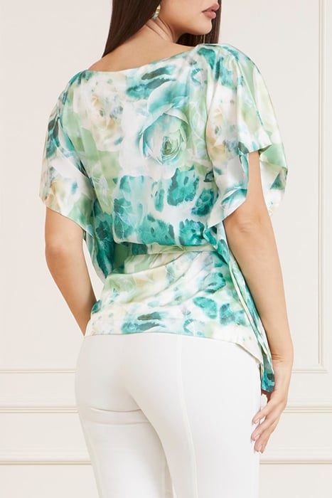 BAJA BEACH KIMONO ROSES BOUQUET BLOUSE PRINT 2