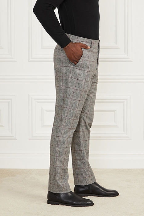 ROGER CLASSIC CHINO FIT BLACK/WHITE/RED TAILORED PANT 6