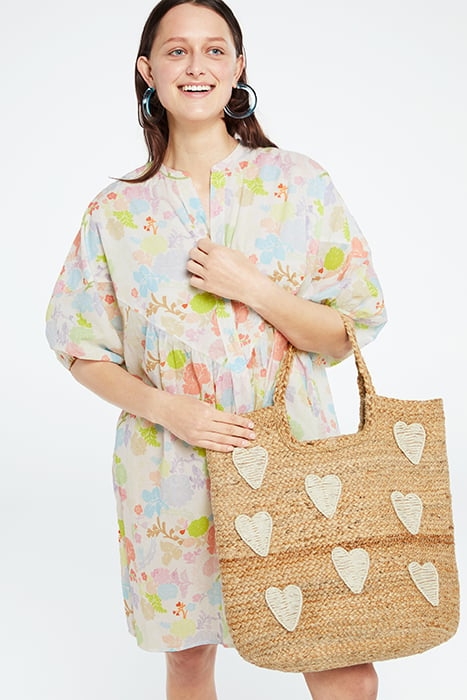 DOVER RESORT DRESS CREAM WHITE/PINK PAP 1