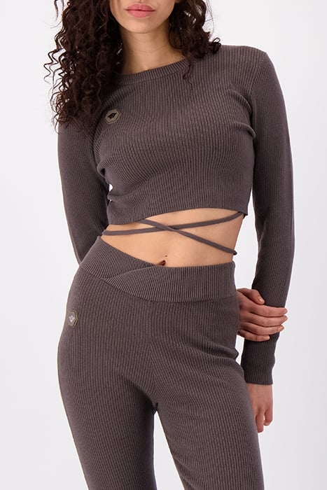 CORD RIB TOP BROWN 6