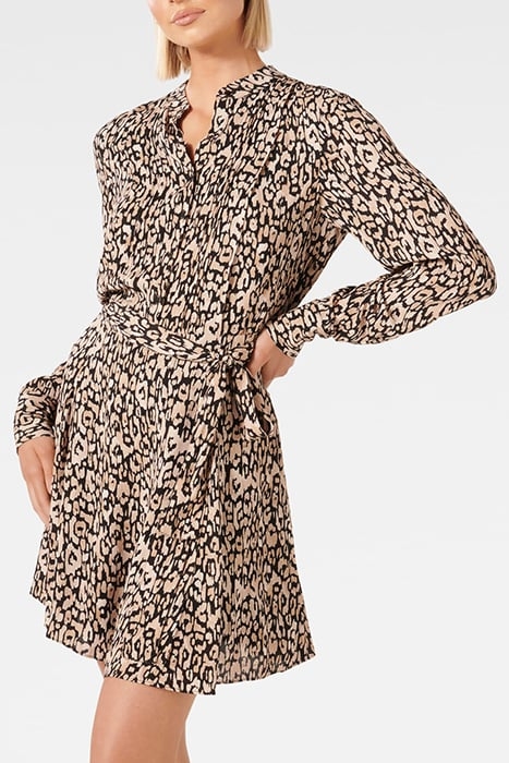 PERRY SHIRT GODET DRESS PAINTERLY ANIMAL 5