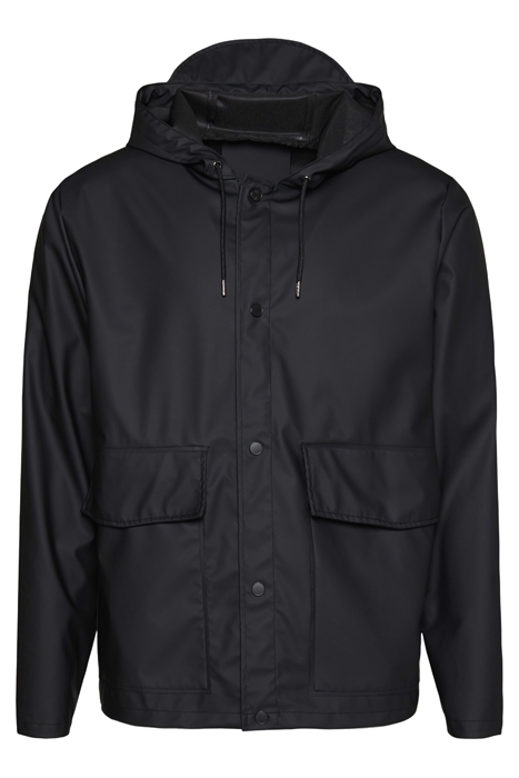 UNISEX SHORT HOODED COAT BLACK 5