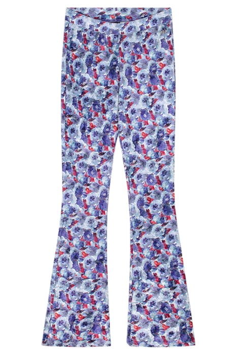 VELVET FLOWER FLARED PANTS VIOLET 2