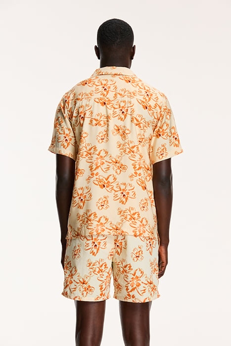 MEN SHORTSLEEVE WASHED FLOWER LIGHT BEIGE 2